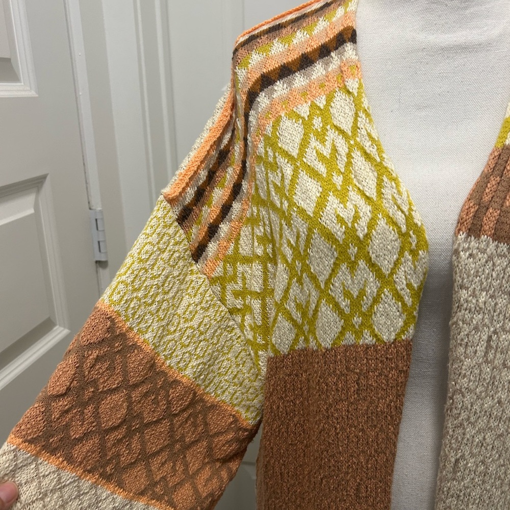 Free People Patchwork Long Open-Front Cardigan — … - image 4